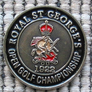 Antiguo marcador de pelota de golf pintado a mano para el Campeonato Abierto de 1922 - Royal St George's Golf Club