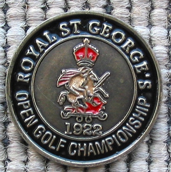 Image of Old Hand Painted Golf Ball Marker For The 1922 Open Championship - Royal St George's Club