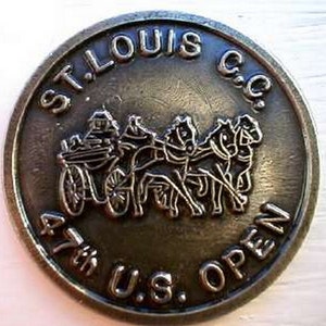 Vintage Golf Ball Marker for the 1947 US Open Golf Championship - St Louis Country Golf Club - Unique birthday gift 77 year old.