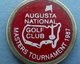 Old Original Brass Stem Golf Ball Marker for the 1987 Masters - an early old brass stem ball marker! Ideal birthday gift for the 37 year old