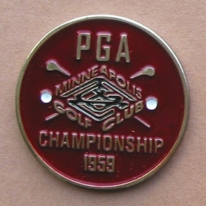 Old Golf Ball Marker for the 1959 USPGA Golf Championship - Minneapolis Golf Club.  Ideal 64th birthday gift for the 65 year old