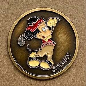 Marcador de pelota de golf vintage - Mickey Mouse. Raro marcador de pelota de golf antiguo, pintado a mano. Magnífico regalo de golf para golfistas. Regalo de cumpleaños.