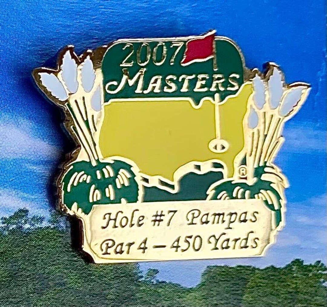 2007 Masters Augusta Golf Pin Badge on the Original Display Card Mount ...