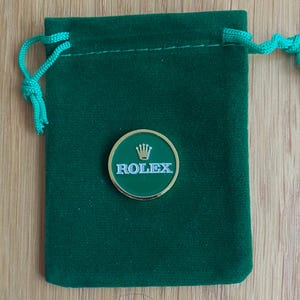 Fabulous Rolex Hand Painted Gold Gilt Coin Golf Ball Marker
