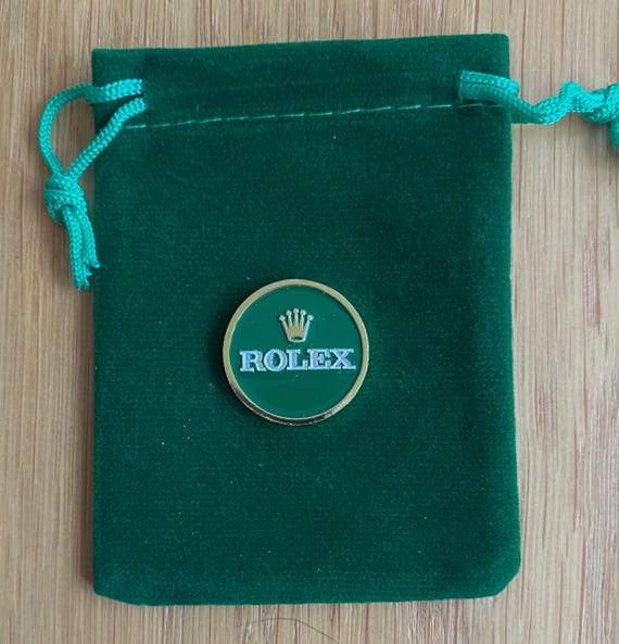 Fabulous Rolex Hand Painted Gold Gilt Coin Golf Ball Marker