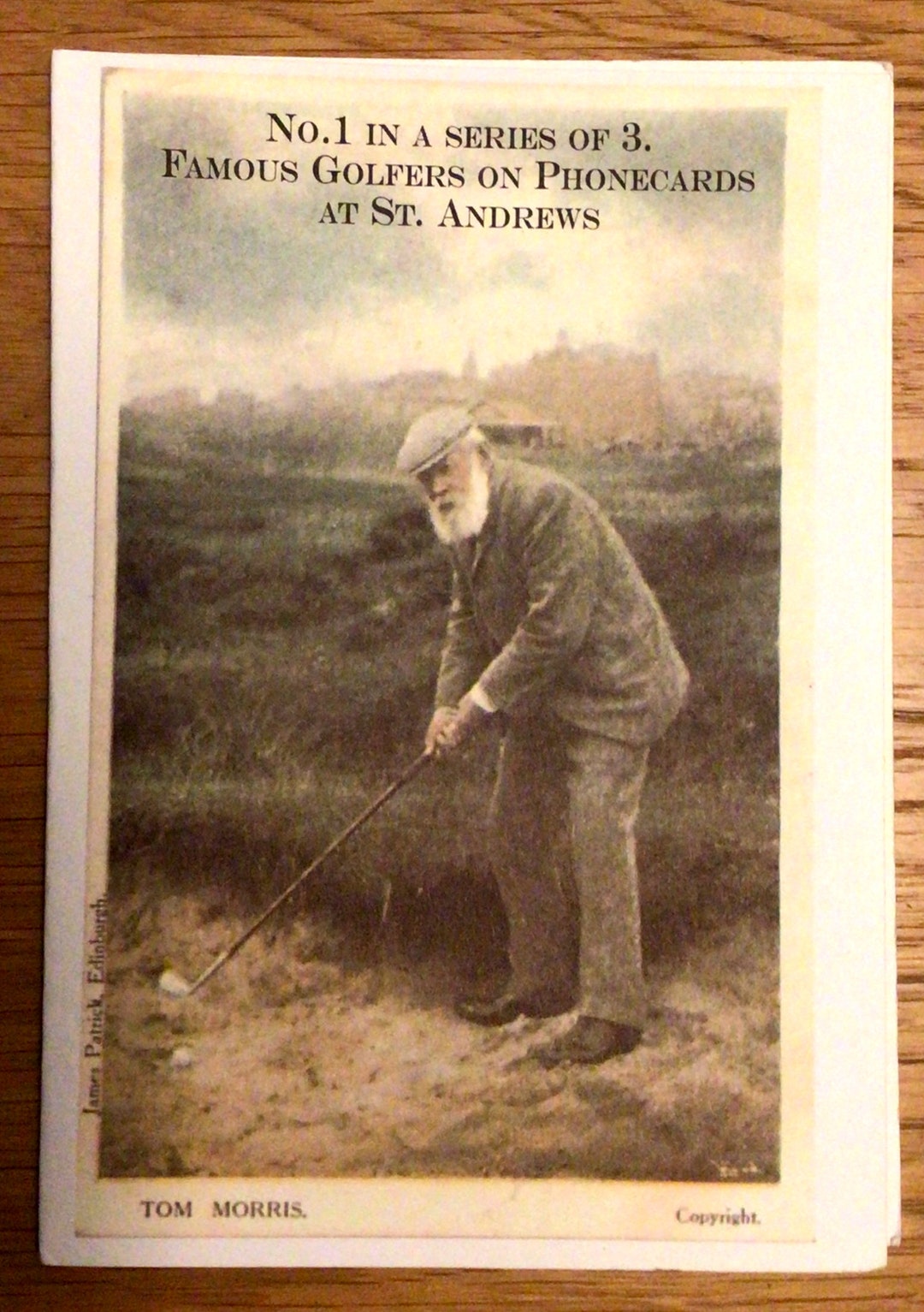 Old Tom Morris St Andrews Scotland Golf Phone Card Vintage Style