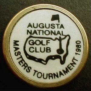 Old Original 40+  year old brass Stem Golf Ball Marker for the 1980 Masters - Augusta - Unique birthday gift 44 year old
