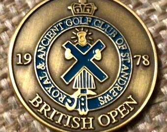 Hand painted Golf Ball Marker for the 1978 Open Championship - Jack Nicklaus winner. Birthday gift for the 48 year old