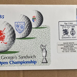 Superb 1985 Open Golf Championship collectable First Day Cover & Special Royal Mail handstamp. 39 year birthday golf gift. Golf gift for him