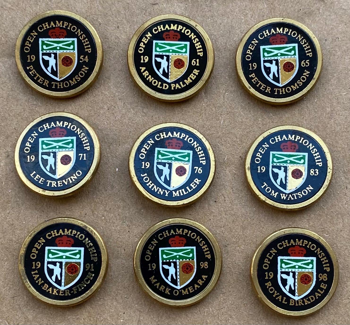 Old Original Stem Golf Ball Marker Collection Royal Birkdale Open