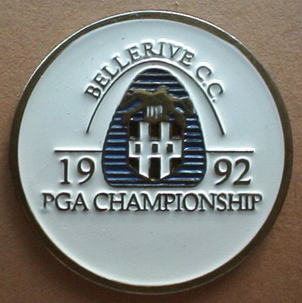 Image of Old Hand Painted Golf Ball Marker For The 1992 Uspga Championship - Bellerive Country Club Great Birthday Gift 28 Year Old