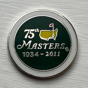 Original Enamelled Coin Golf Ball Marker for the 2011 Masters Augusta Golf Club US. Great 13 year old birthday gift. 13th Birthday Golf Gift