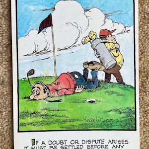 Golf Postkarte - Hilarious Comic Fun. Ideal, um in zu einem Golf Geburtstagskartengeschenk Mann, Frau er oder sie zu machen. Golfer verliert die Wut! Haha!
