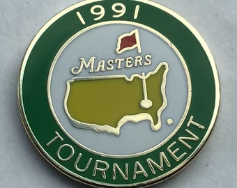 Old original Enamelled Stem Golf Ball Marker for the 1991 Masters - excellent unused condition. Unique 34th birthday gift for a 34 year old