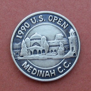 Rare bronze golf ball marker for the 1990 US Open Golf Championship held at the Medinah Country Club USA  Great birthday gift 33 year old