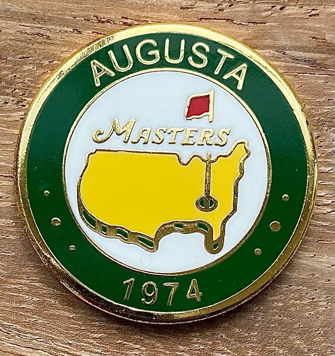 Fabulous 1974 Masters Double Sided Enamelled Coin Golf Ball Marker