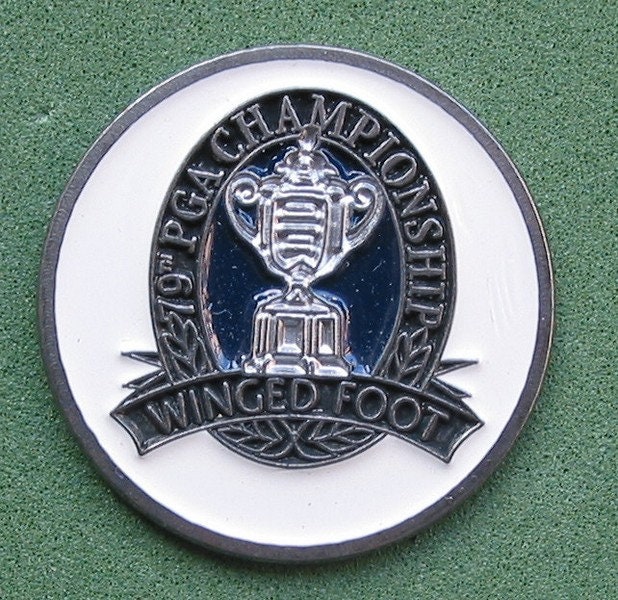 Image of Old Hand Painted Golf Ball Marker For The 1997 Uspga Championship - Winged Foot Club Great Birthday Gift 23 Year Old