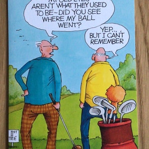 Golfcadeaukaart en envelop - Stripplezier Hilarisch - Ideaal voor je oudere golfer, echtgenoot, vrouw, vriend of familielid. Of een verjaardagsgolfkaart?