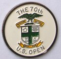 1970 Hand Painted Coin Golf Ball Marker for the 70th US Open Golf Championship. Unique golf gift for the 54 year old golfer