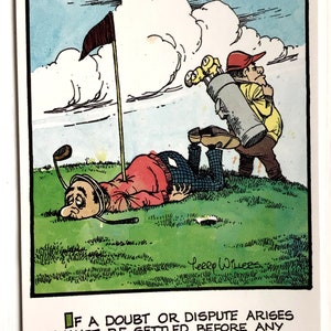 Cartolina da golf - Divertente e divertente. Ideale come biglietto d'auguri a tema golf, regalo artistico per marito, moglie e amico. Un pessimo perdente nel golf.