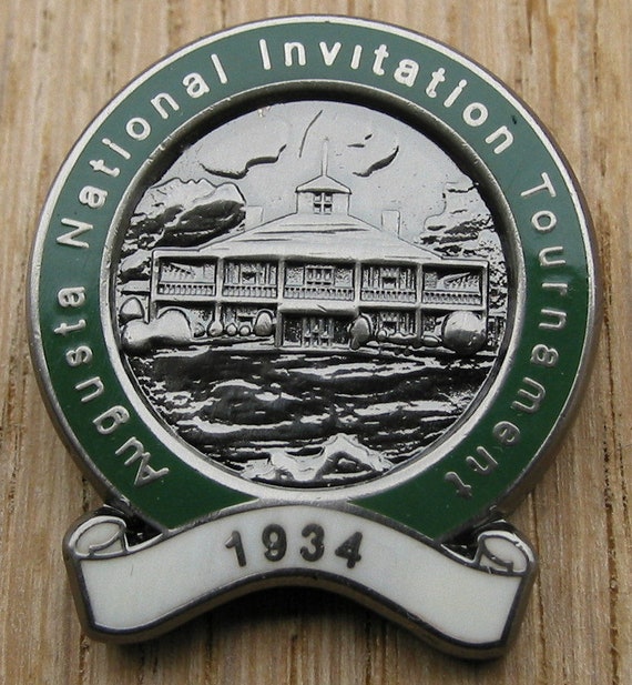 1934 Masters Enamel Golf Pin Badge for the Inaugural First Ever 