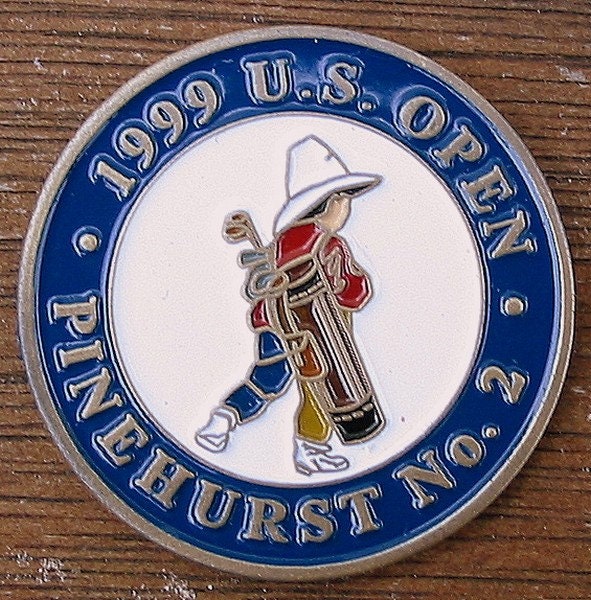 Golf Ball Marker Hand Painted Rare Coin for the 1999 US Open Golf