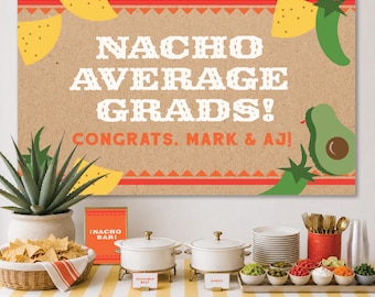 Personlig examensbanderoll i kraftstil, nachobarbanderoll, examensfestskylt för Fiesta (digital nedladdning)