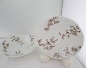 Antique Pair of Berry Bowls Johnson Bros Petunia Brown Transferware English china English dinnerware small bowl dessert bowl fruit bowl