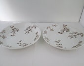 Antique Pair of Salad Bowls Johnson Bros Petunia Brown Transferware English china English dinnerware soup bowl dessert bowl small bowl