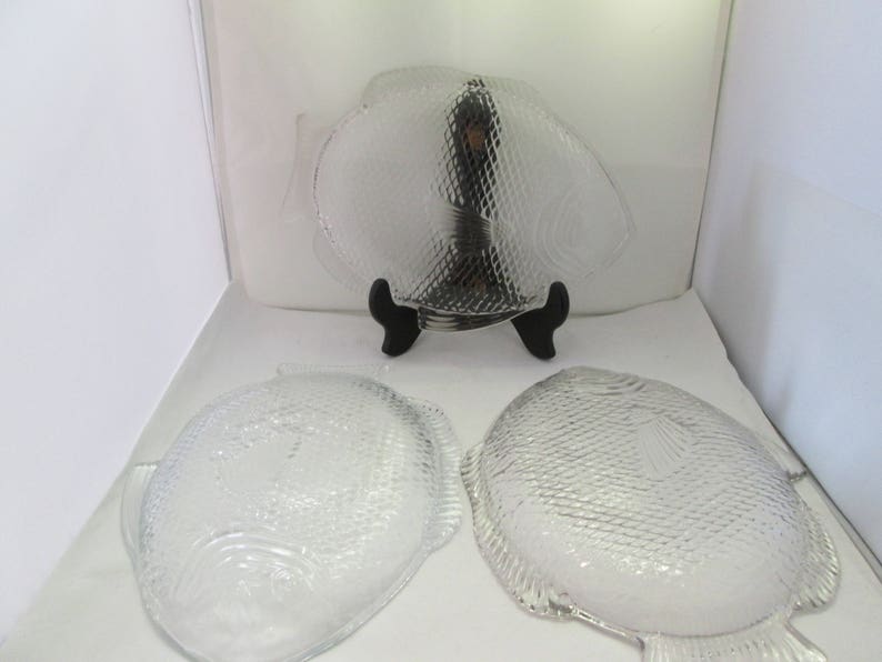 SALE Fish Shaped Clear Glass Ovenproof Dish Baking Dish Fish Dish Clear Glass Baking Tray Fish Plate Ovenproof fish platter glass plate