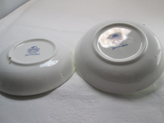 Vintage Pair of Royal Aynsley Just Orchids Round … - image 7