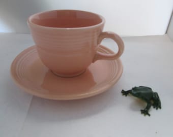 Fiestaware Apricot Tea Cup and Saucer coffee cup  Homer Laughlin Fiesta Apricot cup saucer Fiesta ware cup Fiesta cup