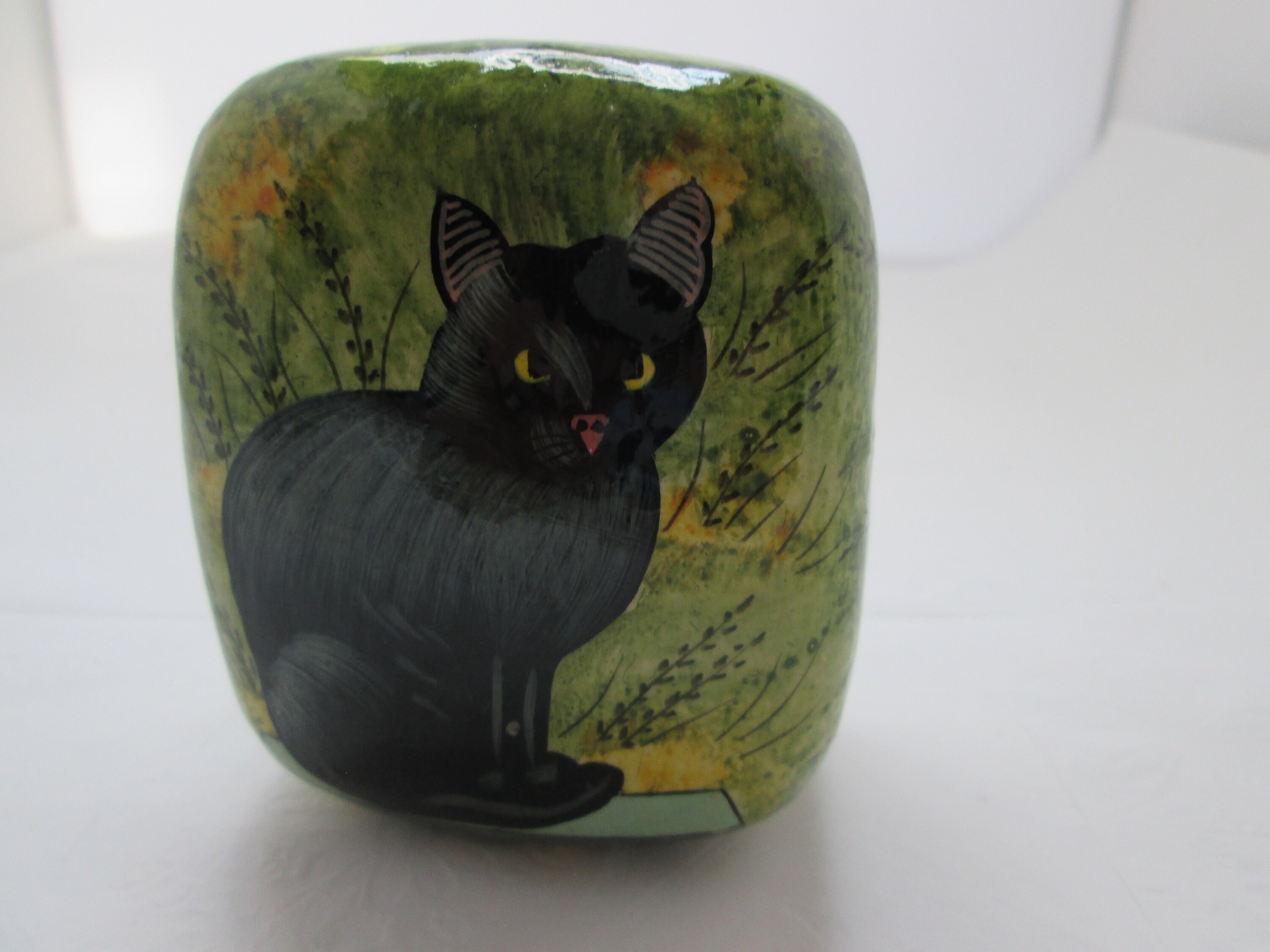 Society6 ケース Black Cat by Good Sense Vintage Black Cat Trinket Box Stash Box Black Box Black Cat