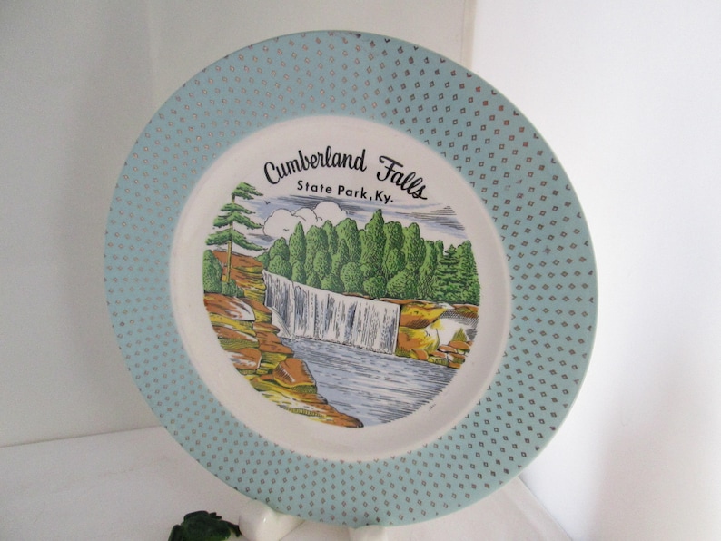 Vintage Cumberland Falls State Park KY Souvenir Plate Kentucky Souvenir Attraction plate souvenir plate of KY state park plate falls plate