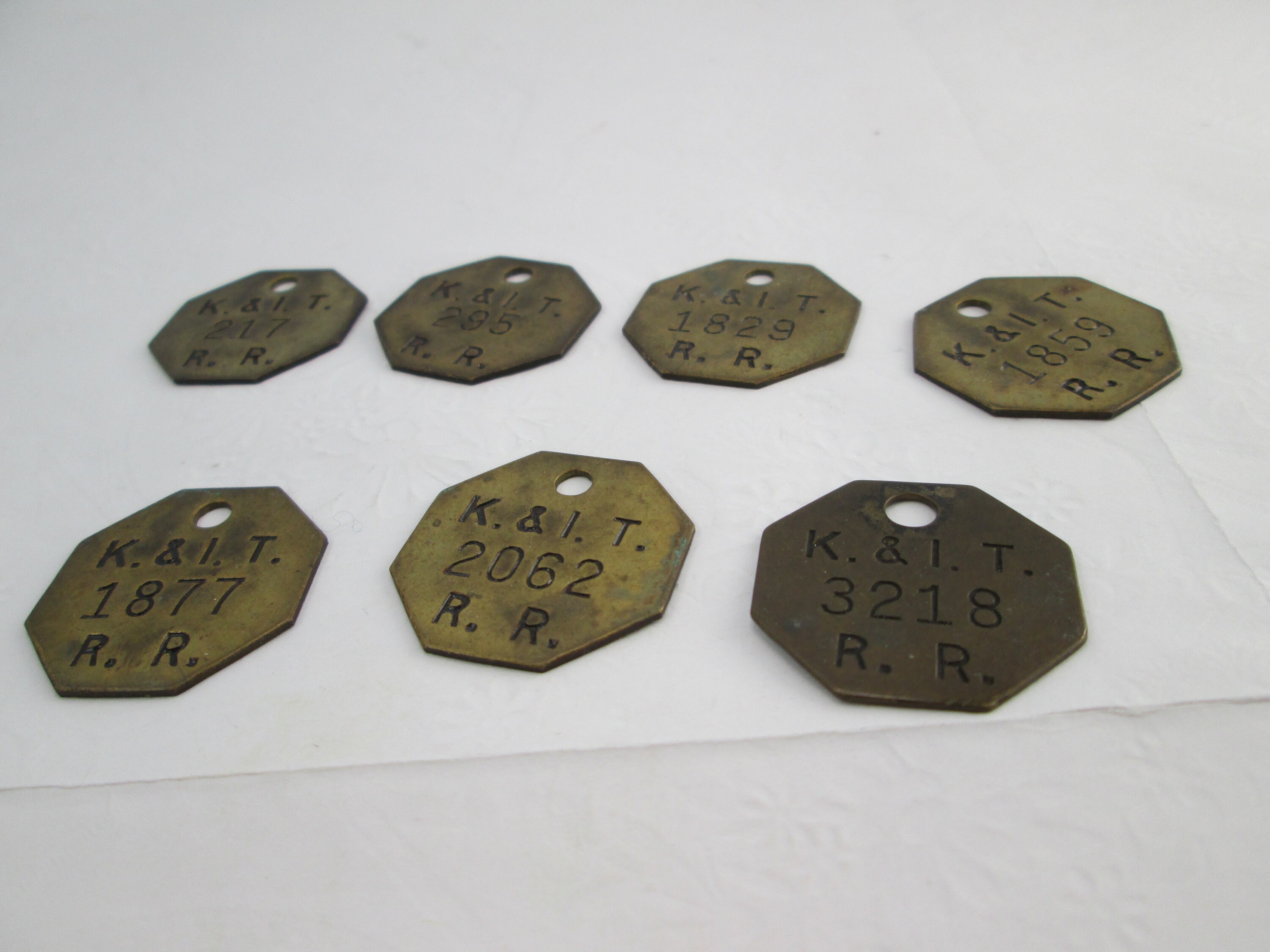 Vintage Kentucky and Indiana Terminal Railroad Metal Number Tag