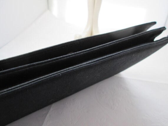 Vtg REDUCED Black Peau de Soie Fabric Clutch Hand… - image 8