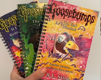 Goosebumps Retro Altered/Upcycled Notebooks | Gifts for Her | Gifts for Him | Booklover Gift | Gifts for Children | Literary Gifts |Eco Gift