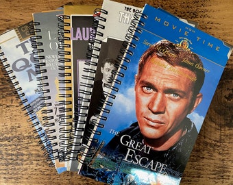 Retro Classic Movies VHS Retro Altered/Upcycled Notebooks | Gifts for Her | Gifts for Him | Stationery Gifts | Retro Gifts | Nostalgia