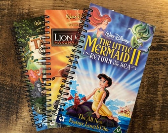 Disney Sequels VHS Retro Altered/Upcycled Notebooks | Gifts for Her | Gifts for Him | Stationery Gifts | Teacher Gifts | Retro Gifts