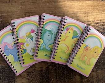 My Little Pony retro Altered/Upcycled pocket Notebook | Gifts for Her | Gifts for Kids | Stationery Gifts | 80s Gifts | Retro Gift |Eco Gift