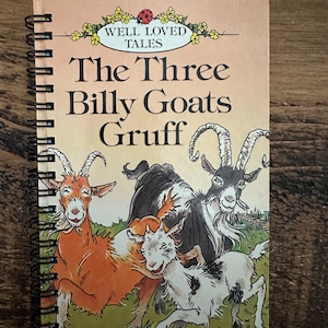 Well-Loved Tales Retro Altered/Upcycled Ladybird Notebooks Gifts for Her Gifts for Him Gifts for Kids Stationery Gift Teacher Gift Billy Goats Gruff