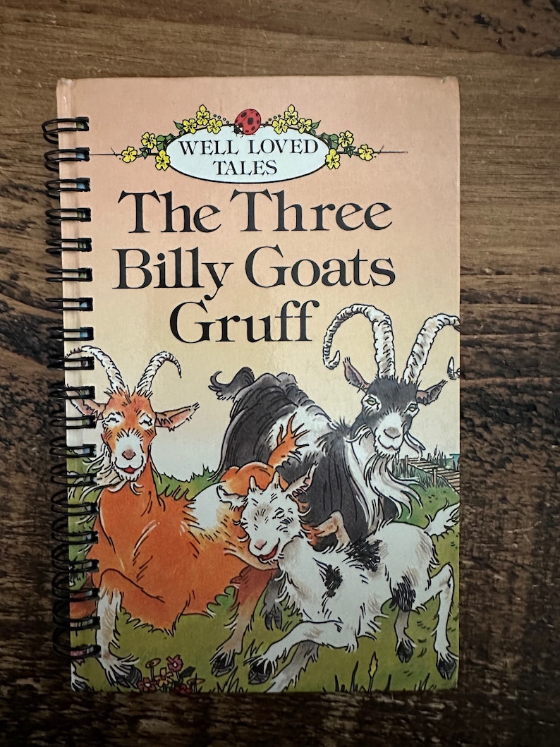 Well-Loved Tales Retro Altered/Upcycled Ladybird Notebooks Gifts for Her Gifts for Him Gifts for Kids Stationery Gift Teacher Gift Billy Goats Gruff