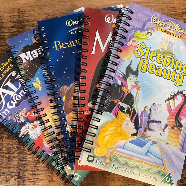 Disney VHS Retro Altered/Upcycled Notebooks | Gifts for Her | Gifts for Him | Stationery Gifts | Notebooks | Teacher Gifts | Retro Gifts