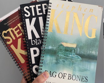 Large Stephen King Altered/Upcycled Notebooks | Gifts for Her | Gifts for Him | Booklover Gift | Horror Gift | Literary Gifts | Horror Lover