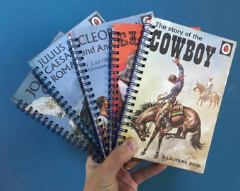 History Theme Retro Altered/Upcycled Ladybird Notebooks | Gifts for Her | Gifts for Him | Stationery Gifts | Notebooks | Teacher Gifts