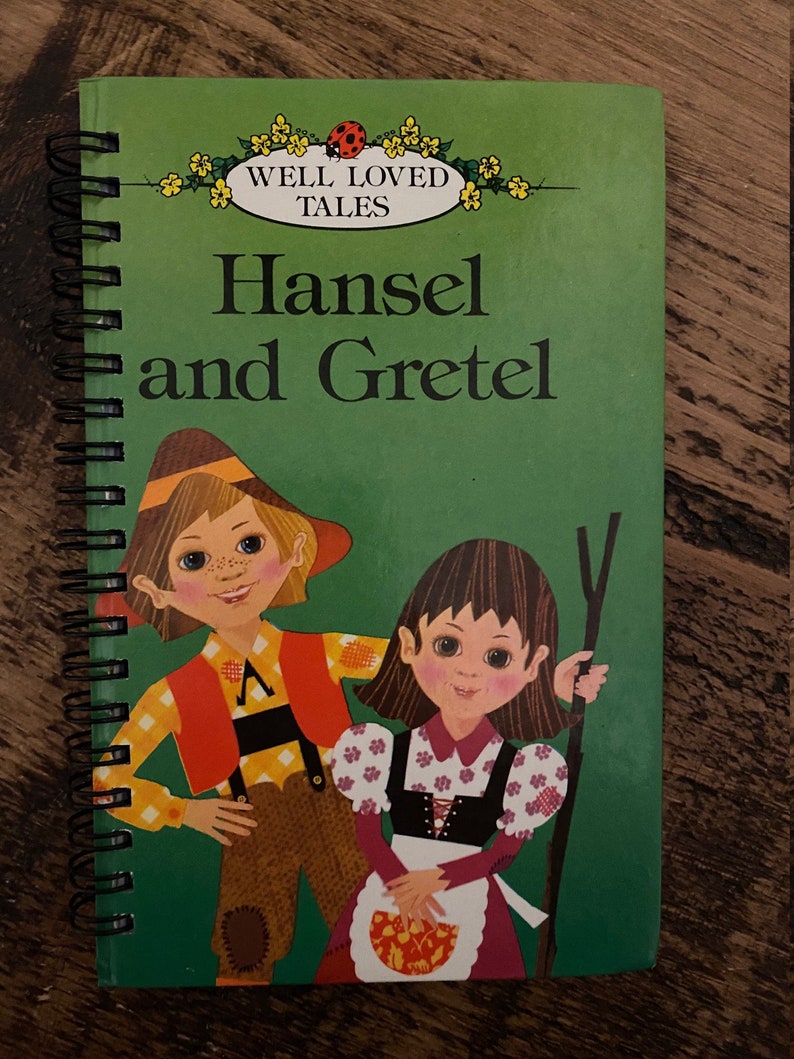 Well-Loved Tales Retro Altered/Upcycled Ladybird Notebooks Gifts for Her Gifts for Him Gifts for Kids Stationery Gift Teacher Gift Hansel & Gretel