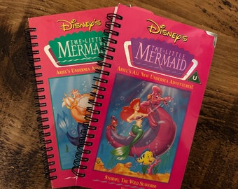 Disney Little Mermaid VHS Retro Altered/Upcycled Notebooks | Gifts for Her | Gifts for Him | Stationery Gifts | Notebooks | Retro Gifts