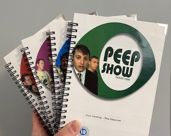 Peep Show DVD Altered/Upcycled Notebooks | Gifts for Her | Gifts for Him | Stationery Gifts | Notebooks | Funny Notebook | Retro Gifts