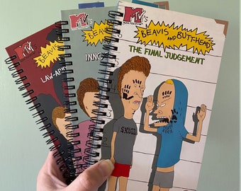Beavis & Butthead VHS Retro Altered/Upcycled Notebooks | Gifts for Her | Gifts for Him | Stationery Gifts | Notebook | Retro Gift
