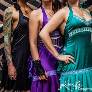 Cocktailjurk VERKOOP - afstuderen, burlesque, lolita, satijn, ruches, onderjurk, Burning Man, boho, viering, paarse jurk, gedurfde jurk